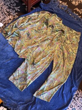 Victoria’s Secret Vintage 90s Silky Paisley Lounge Set - Green Multi - XL